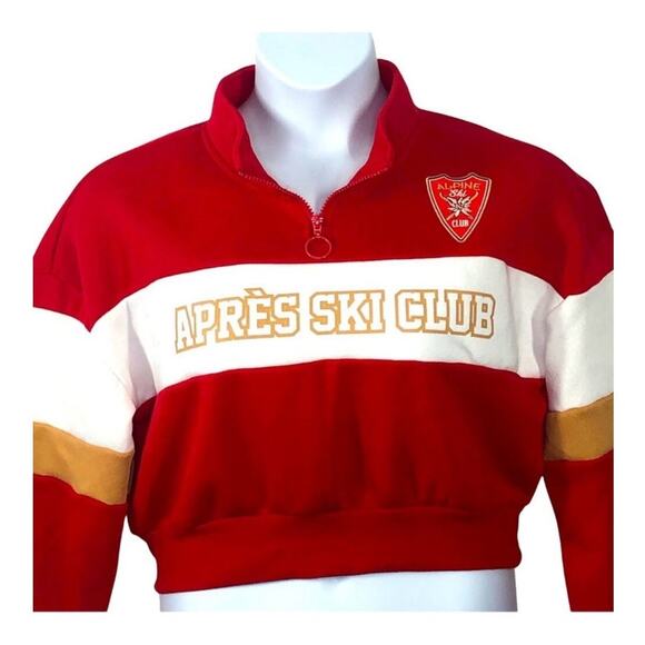 Après-ski Club by Chemistry Cropped 3/4 Zip Mock Neck Sweatshirt NWT - Picture 3 of 15